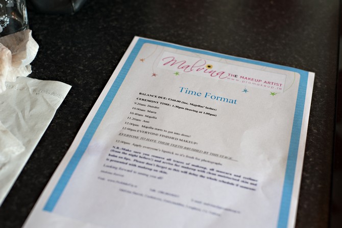 morning of wedding plan